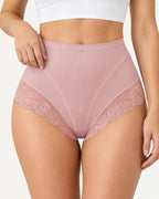 Floral Lace Trim Full Coverage Panties