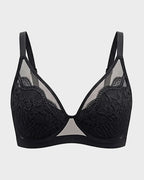 Floral Lace Plunge V-Neck Support Bra