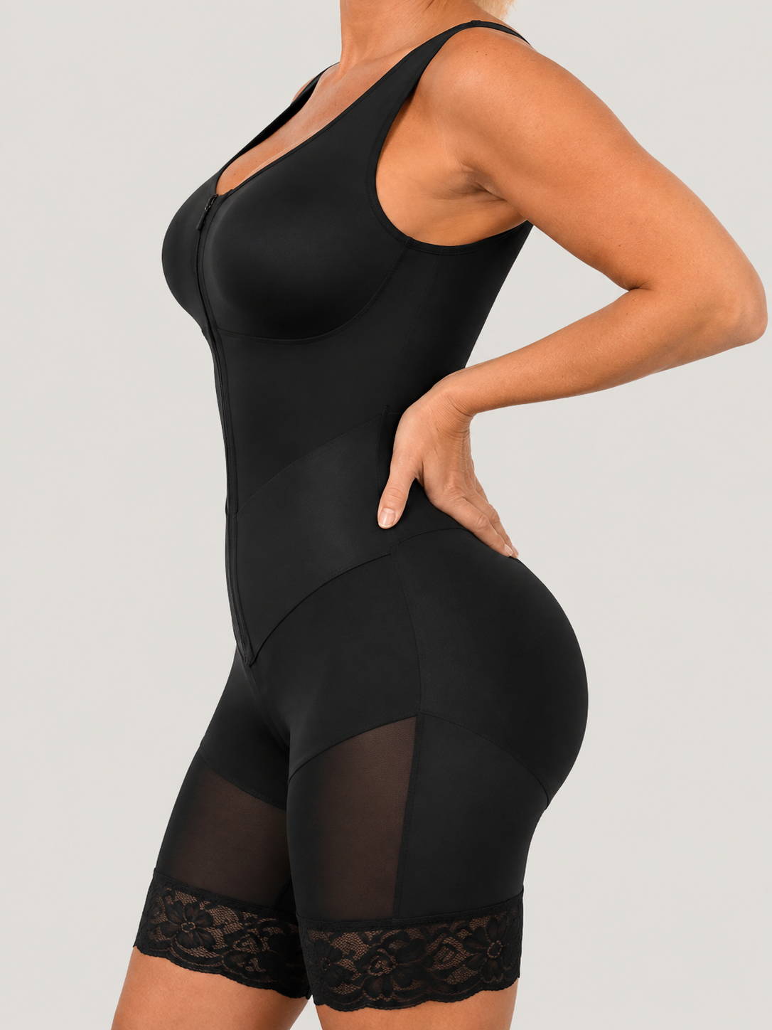 Firm Tummy Control Breathable Zip Front Bodysuit Shapewear Secondary image