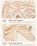 Lace Tummy Control Rear-Release Full Body Shaper