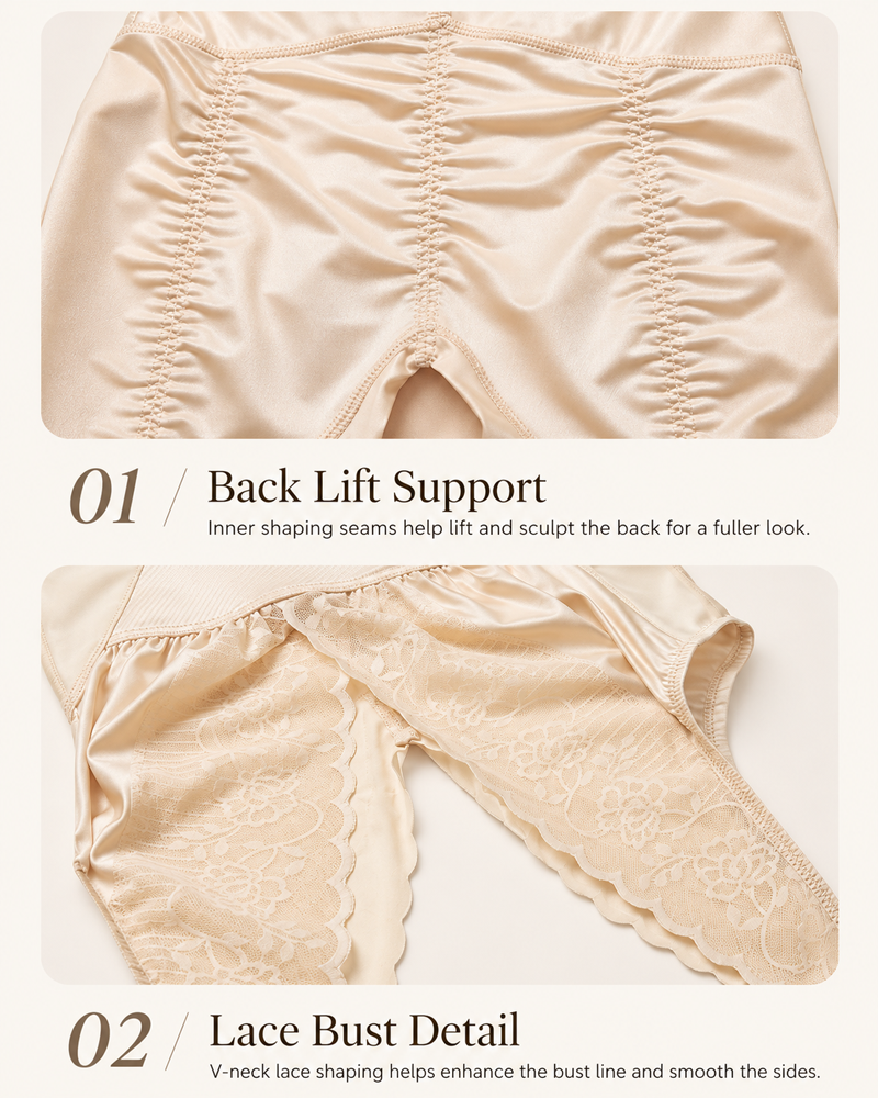 Lace Tummy Control Rear-Release Full Body Shaper