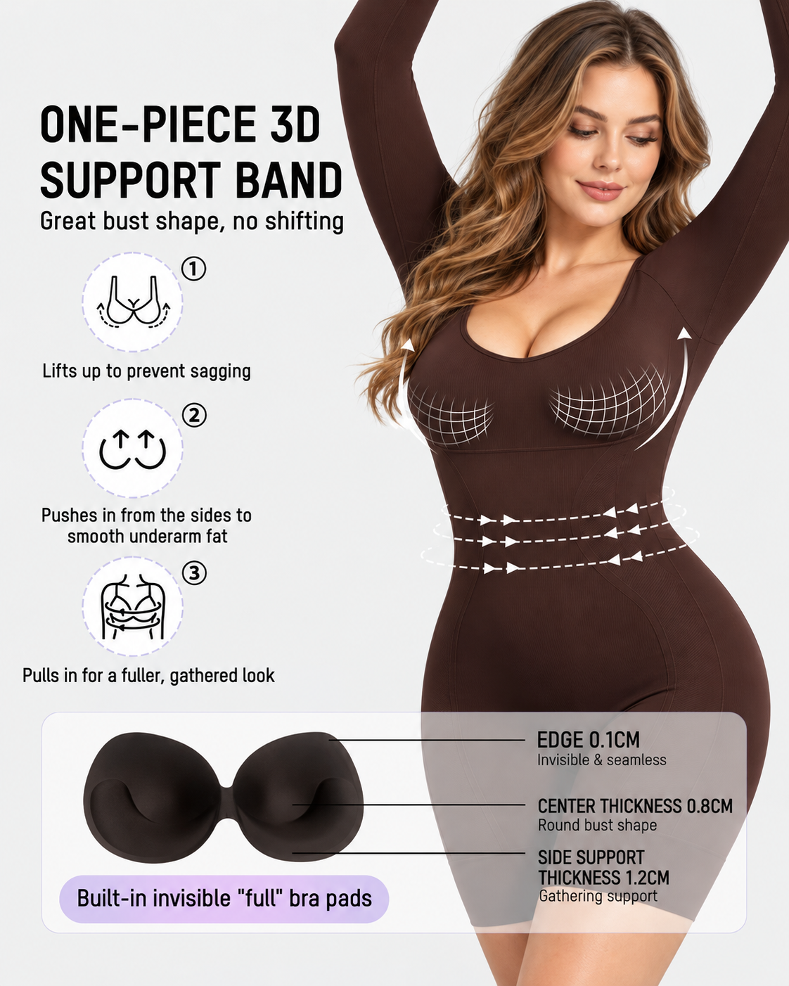 Long Sleeve Easy-Access Butt Lifting Bodyshaper