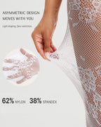 High Waist Control Tummy Lace Shaping Pantyhose