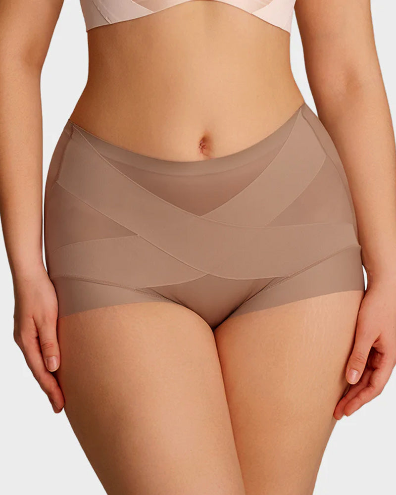 High Waist Cross Compression Shaping Panties