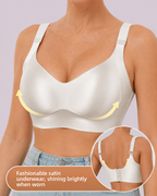 Wireless Lift Satin Wide-Strap Support Bra
