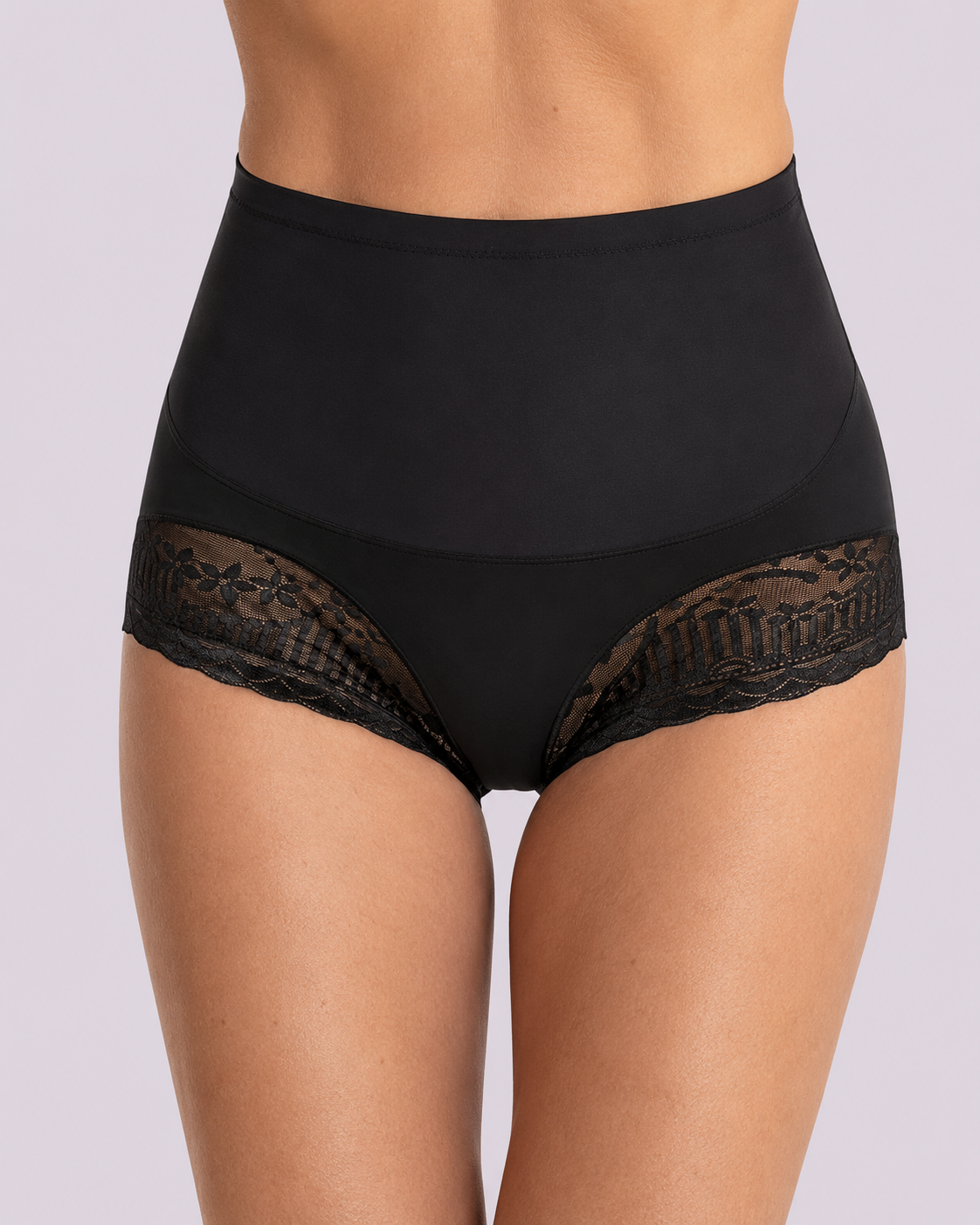 Tummy Control High-Waist Lace Panel Shaping Briefs