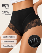 Floral Lace Trim Full Coverage Panties