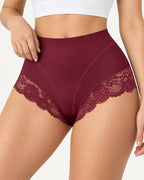 Floral Lace Trim Full Coverage Panties