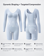 Long-Sleeve Short Bodysuit Drop-Seat Opening