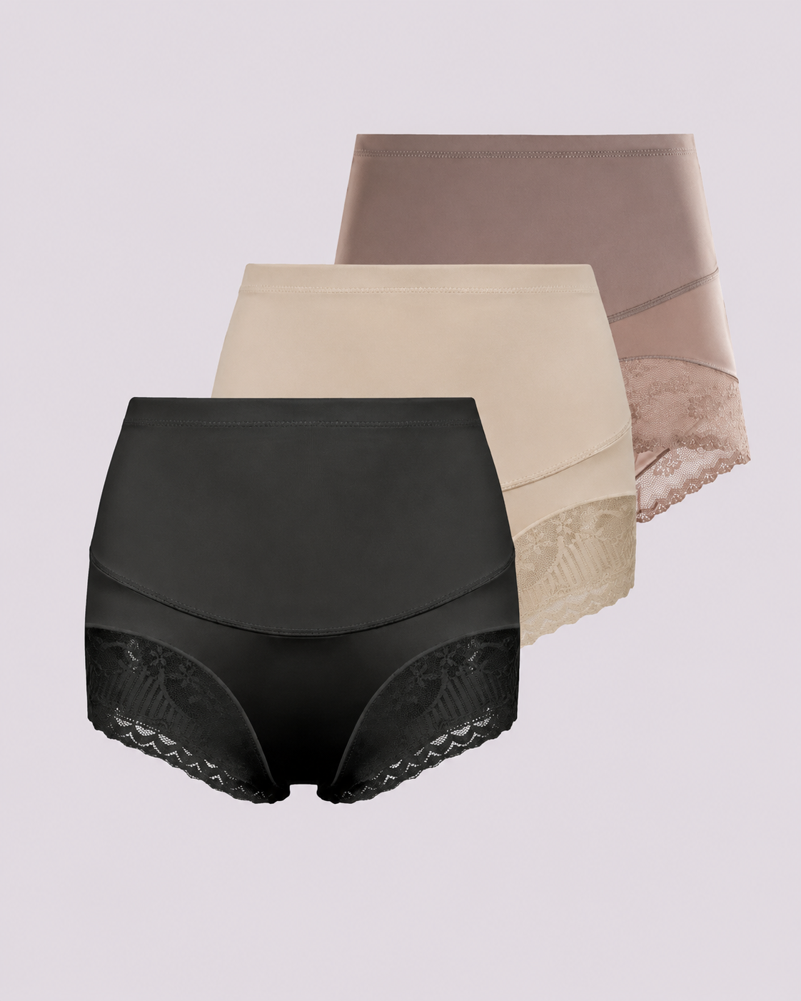 Tummy Control High-Waist Lace Panel Shaping Briefs