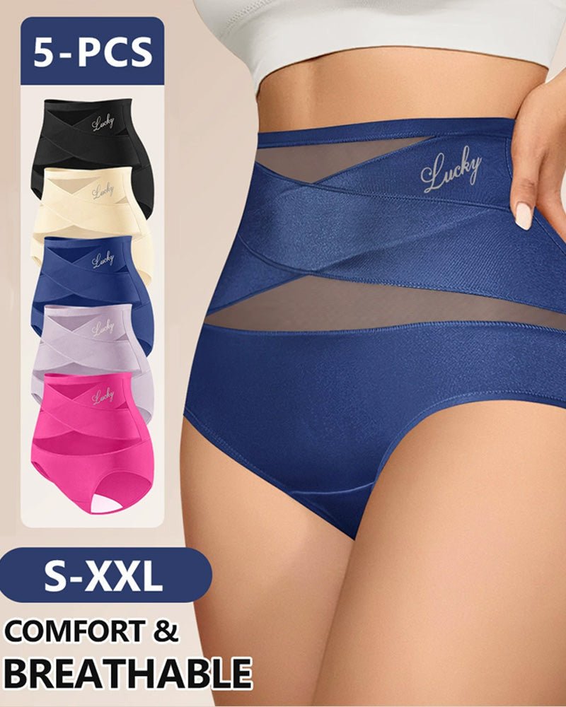 Tummy Control High-Waisted Mesh Shaping Panties