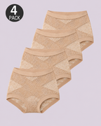 Tummy-Smoothing High-Waist Breathable Lace Briefs