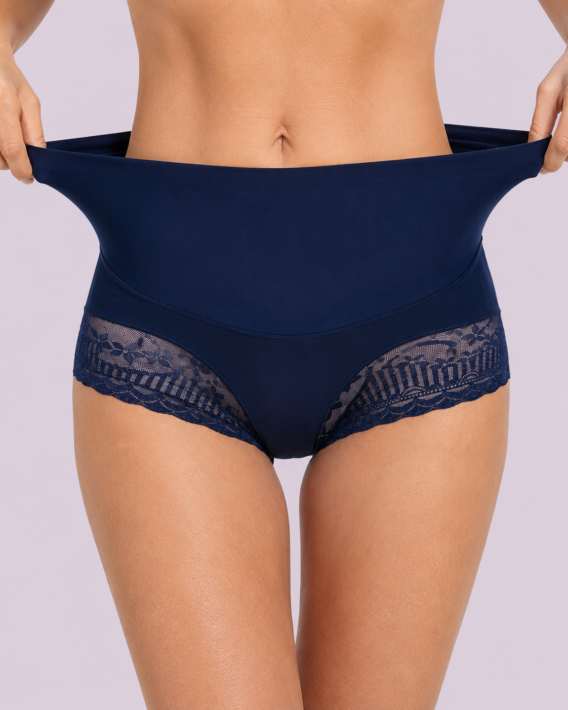 Tummy Control High-Waist Lace Panel Shaping Briefs
