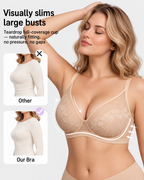 Floral Lace Plunge V-Neck Support Bra