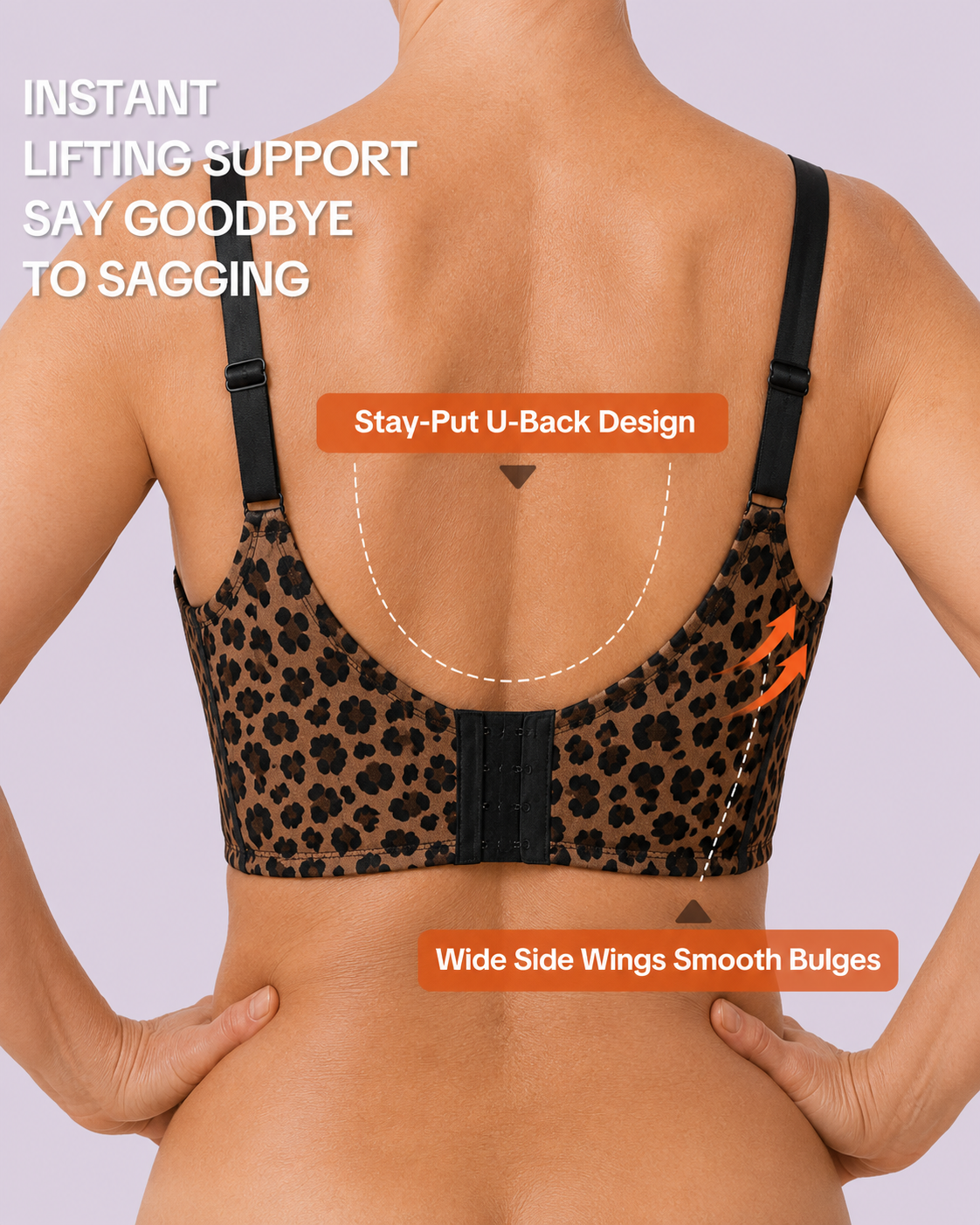 Wireless Push Up Seamless Leopard Print Bra