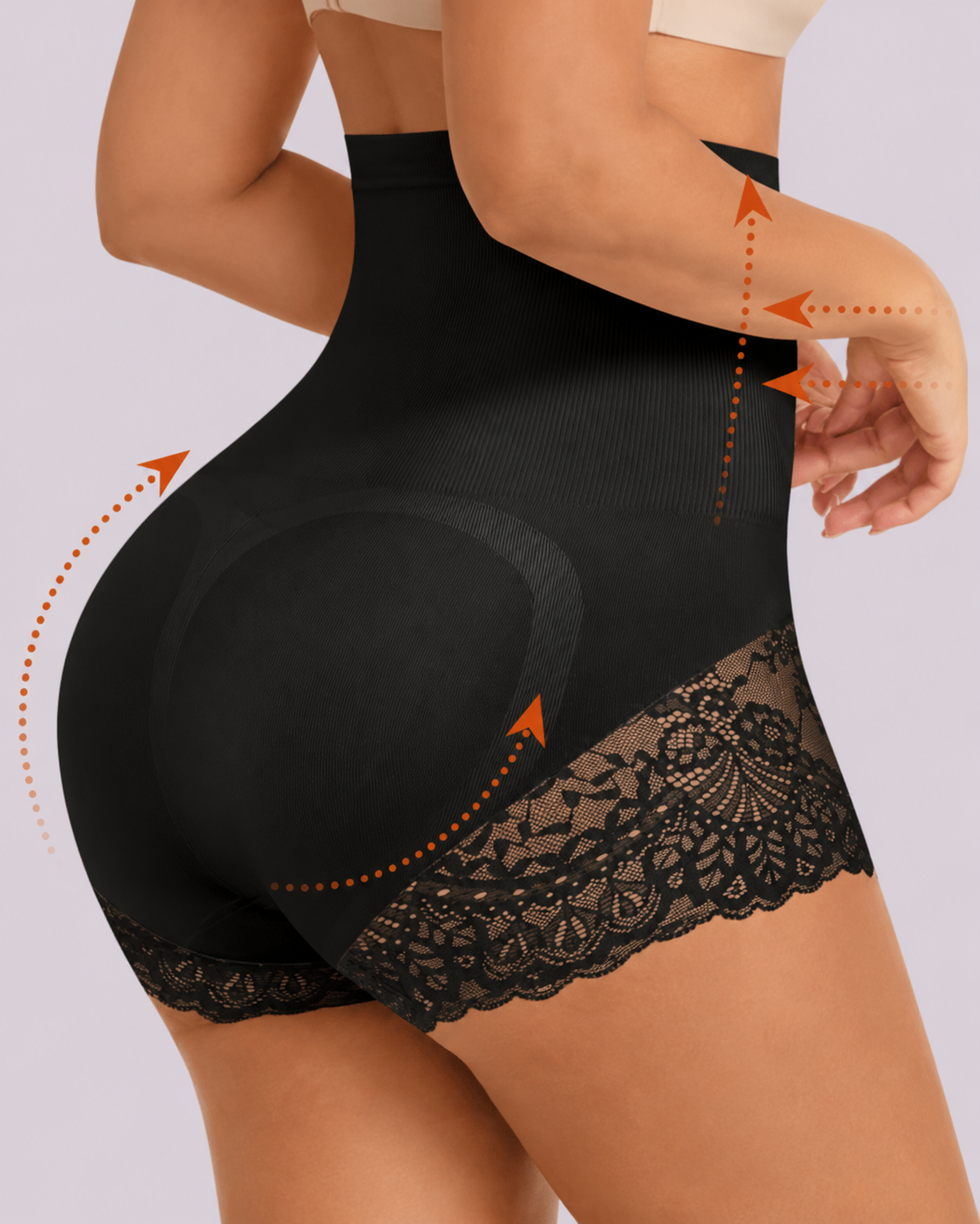 High Waist Tummy Control Shapewear Underwear Seamless Elastic Lace Panties