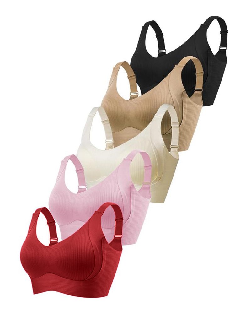 Wireless Lift Wide-Strap Seamless Support Bra