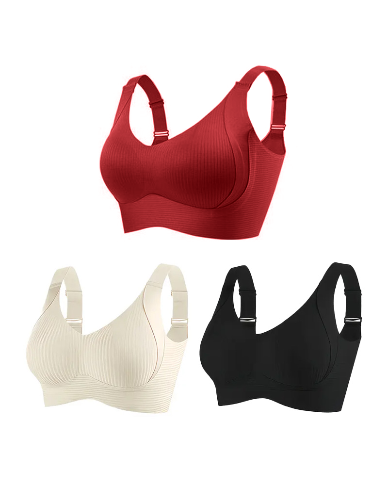 Wireless Lift Wide-Strap Seamless Support Bra