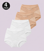 Tummy-Smoothing High-Waist Breathable Lace Briefs