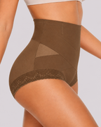 High Waist Tummy Control Lace Trim Shaping Panties