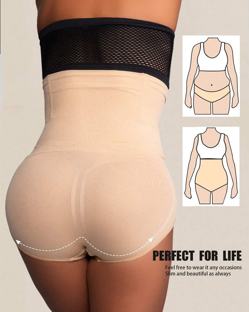 Waist-Slimming High-Rise Ribbed Butt-Lift Shaping Panties