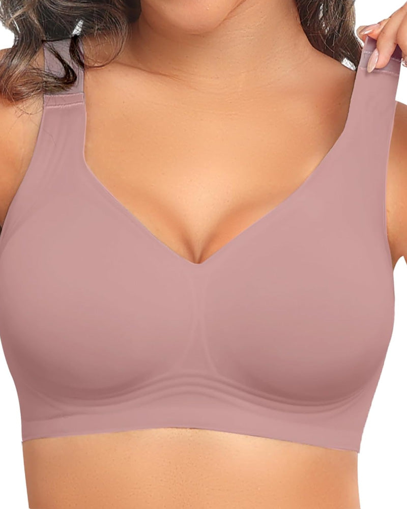Wireless Lift Wide-Strap Seamless Jelly Support Bra