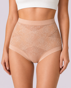 Tummy-Smoothing High-Waist Breathable Lace Briefs
