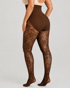 High Waist Control Tummy Lace Shaping Pantyhose