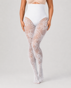 High Waist Control Tummy Lace Shaping Pantyhose
