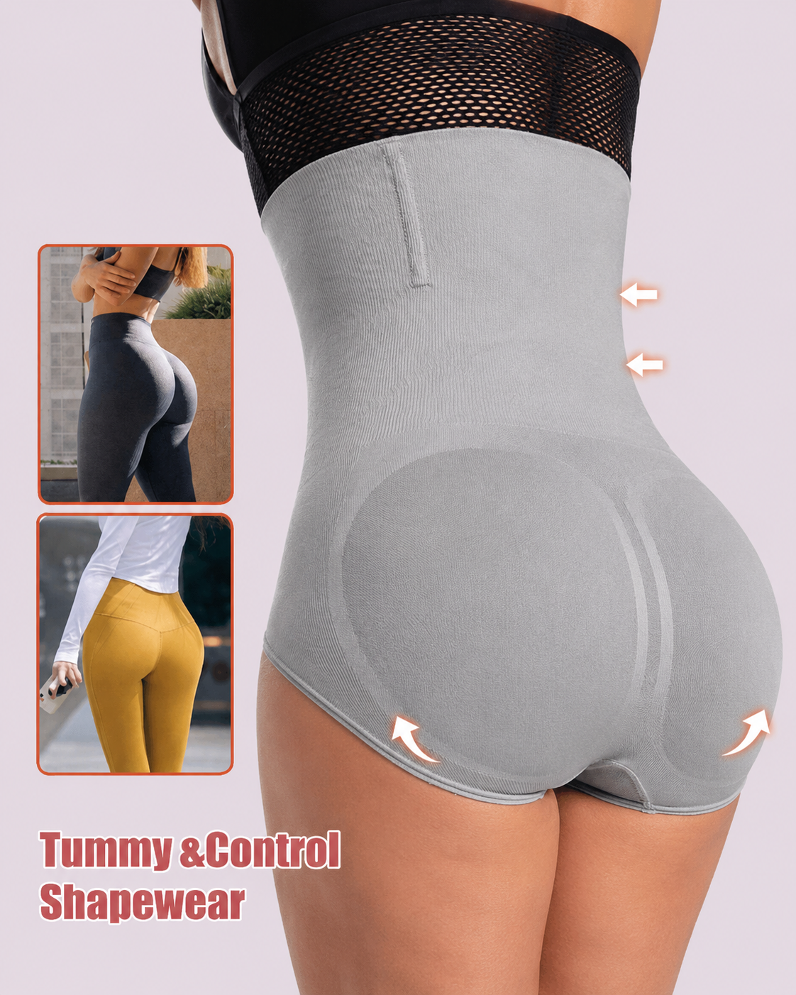 Waist-Slimming High-Rise Ribbed Butt-Lift Shaping Panties