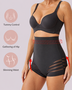 Waist-Sculpting High-Rise Mesh Butt-Lift Shaper Shorts