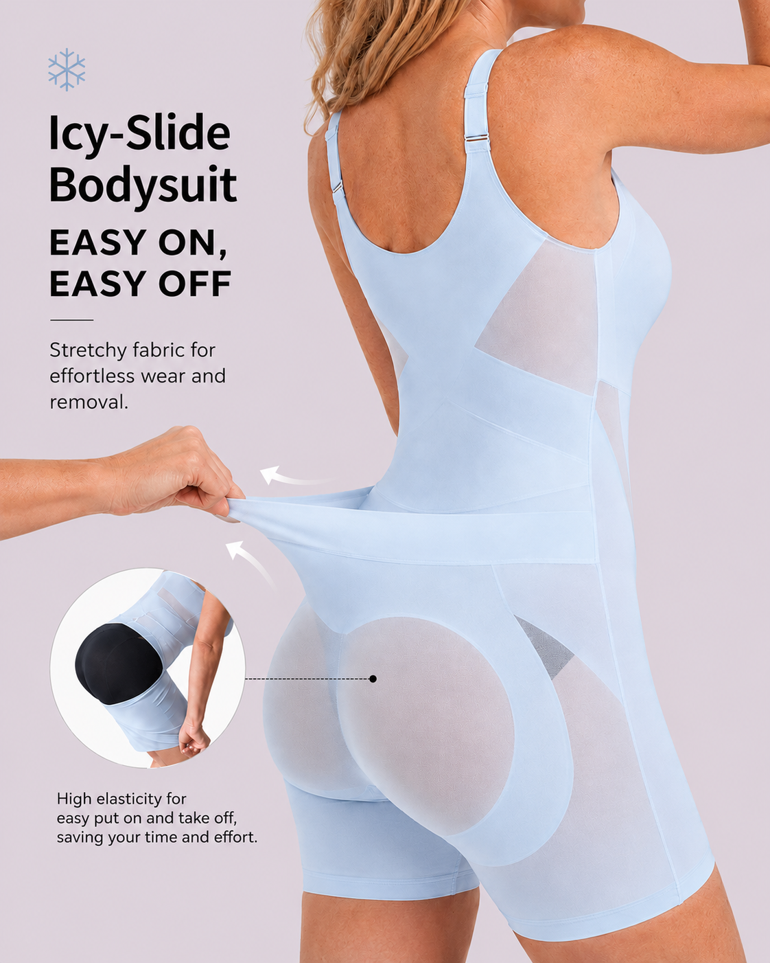 Ultra-thin Breathable Seamless Tummy Control Easy-to-Wear Shapewear Bodysuit