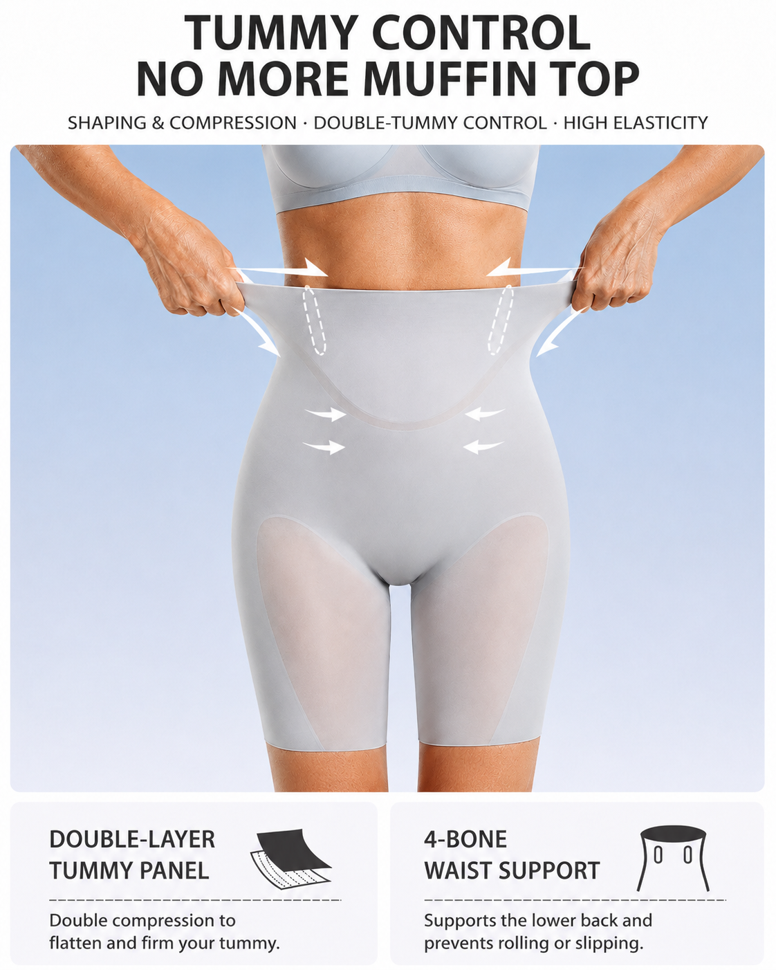 Cooling & Breathable Tummy Control Butt Lifter Shapewear Shorts