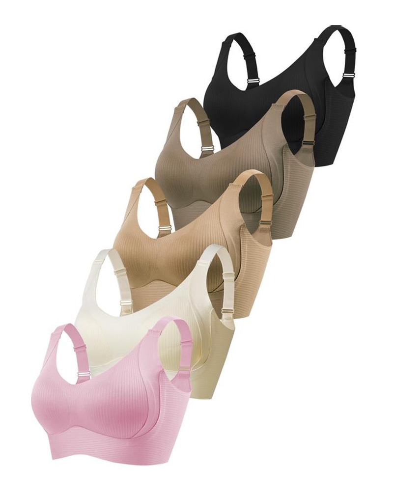 Wireless Lift Wide-Strap Seamless Support Bra