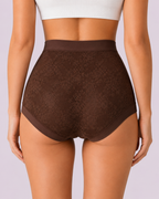Tummy-Smoothing High-Waist Breathable Lace Briefs