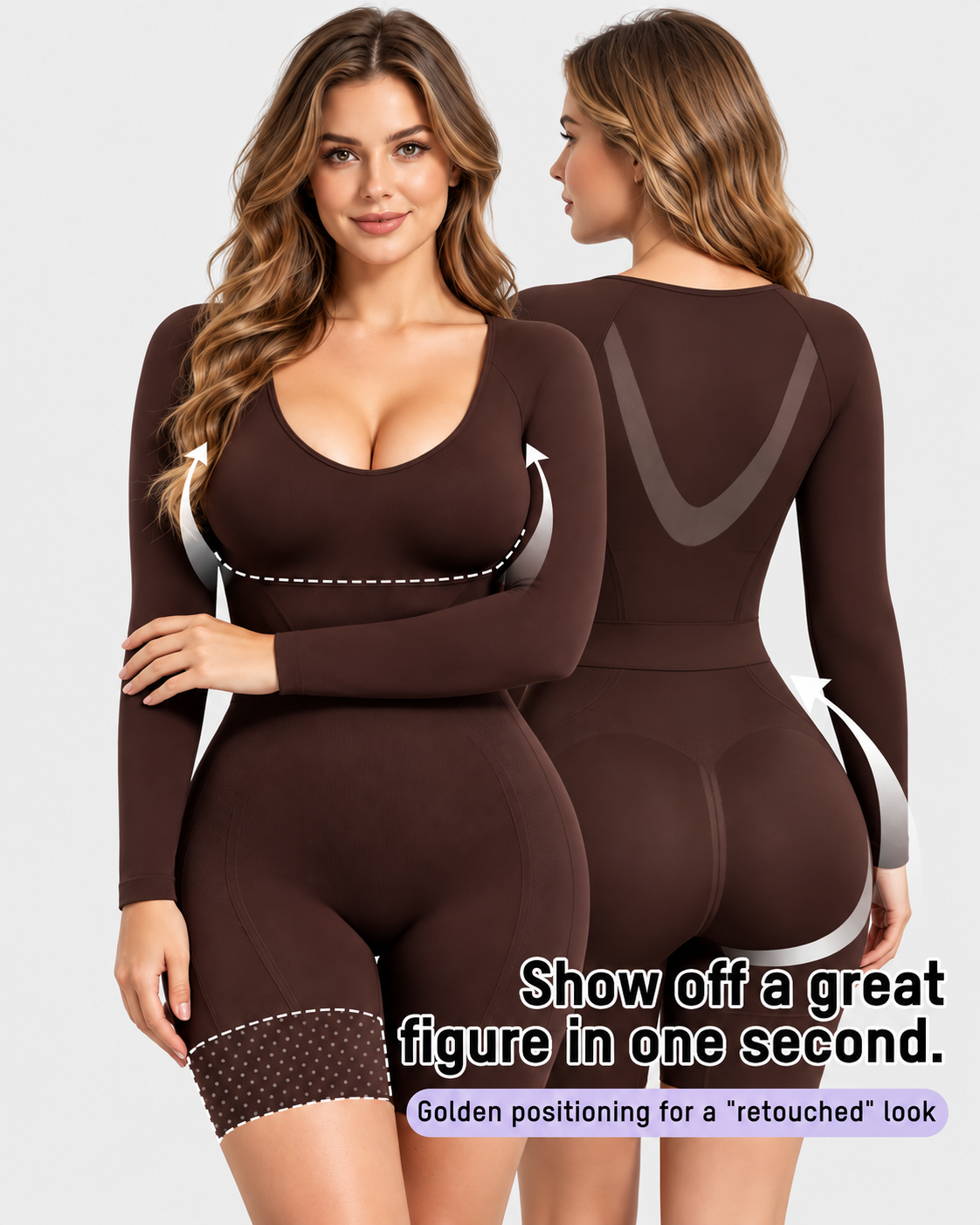 Long Sleeve Easy-Access Butt Lifting Bodyshaper