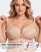 Floral Lace Plunge V-Neck Support Bra