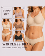 Wireless Lift Wide-Strap Seamless Jelly Support Bra