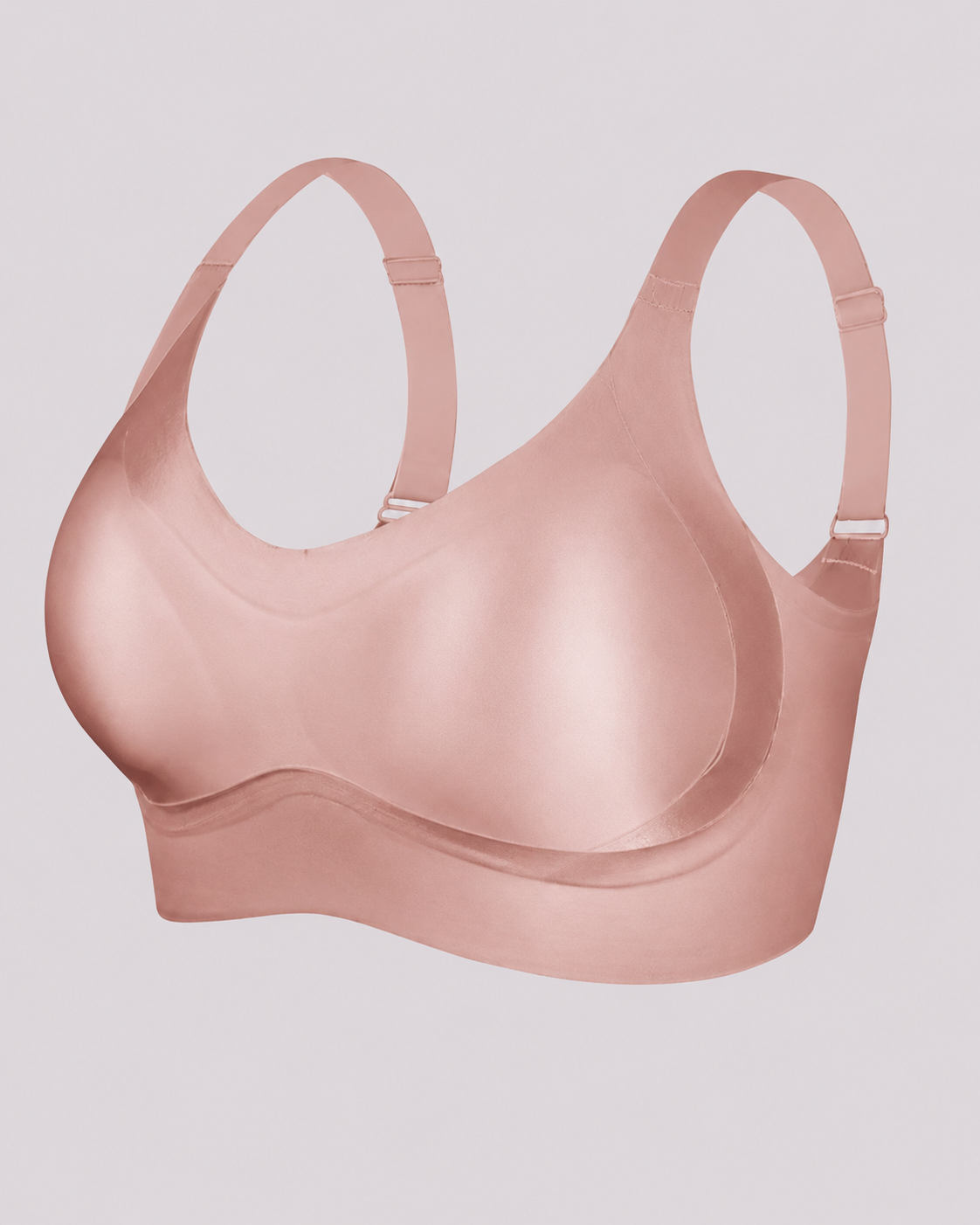 Wireless Lift Satin Wide-Strap Support Bra