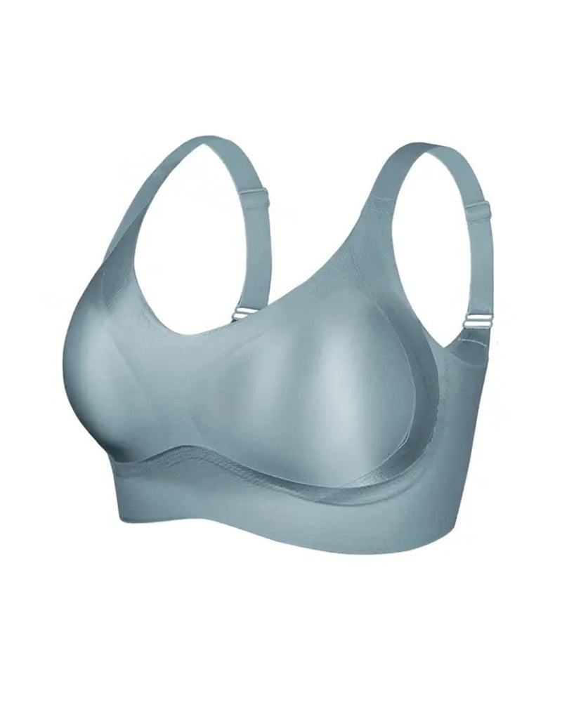Wireless Lift Satin Wide-Strap Support Bra