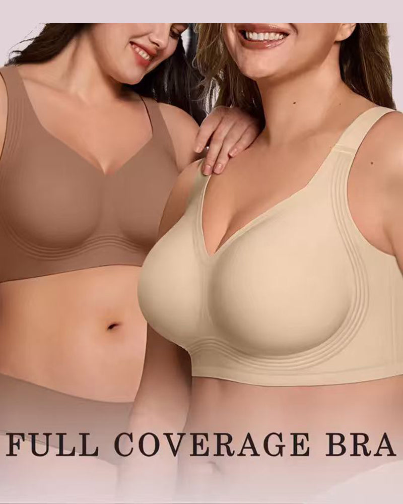 Wireless Lift Wide-Strap Seamless Jelly Support Bra