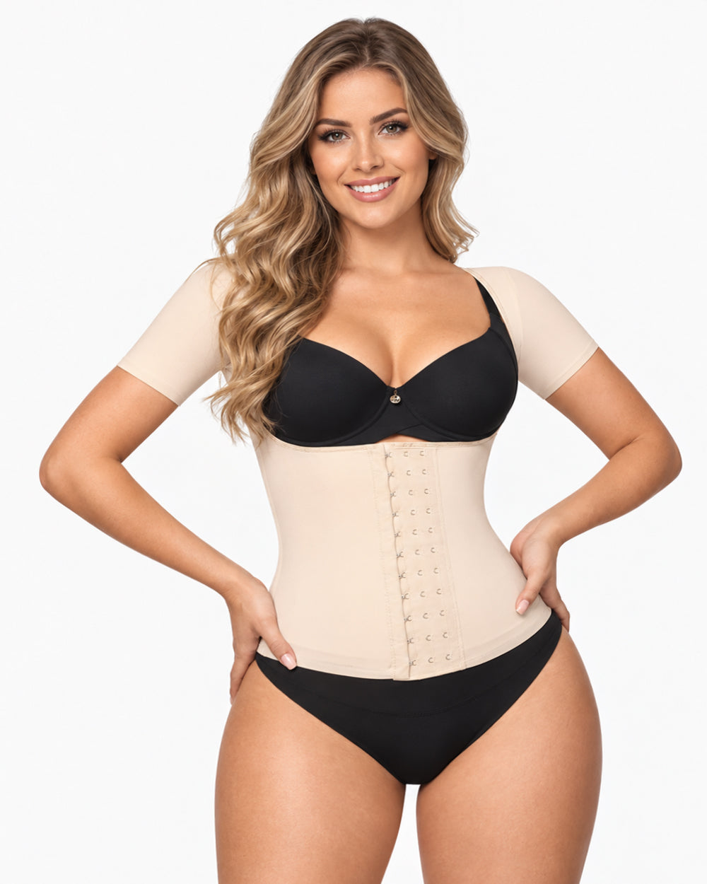 Waist Cinching Hook-and-Eye Shaping Top