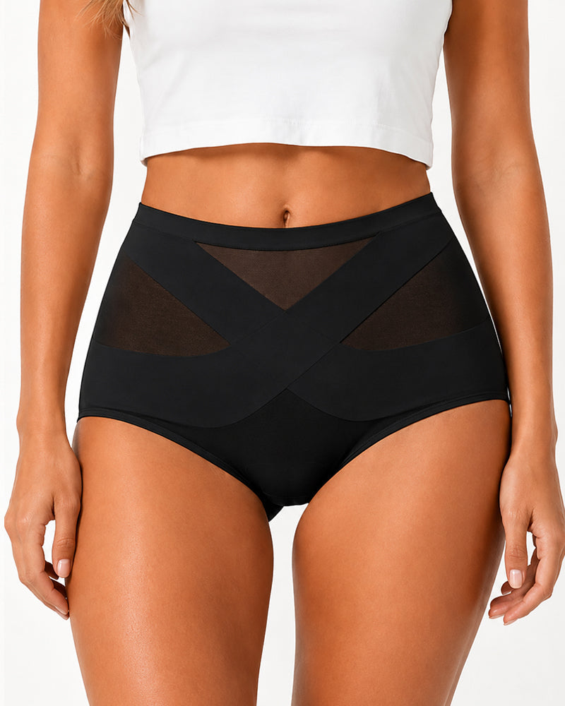 Tummy Control Cross-Compression High-Waist Seamless Briefs
