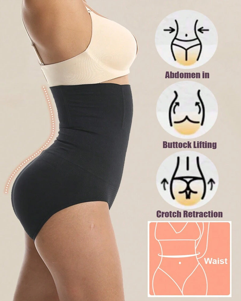 Waist-Slimming High-Rise Ribbed Butt-Lift Shaping Panties