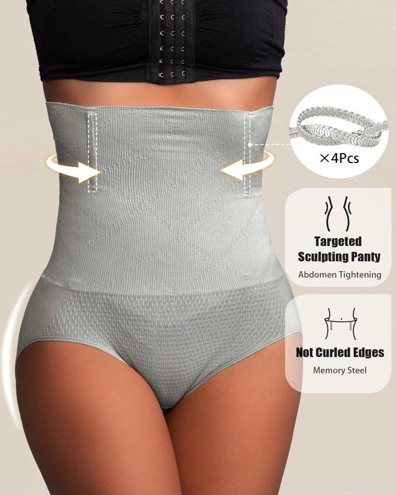 Waist-Slimming High-Rise Ribbed Butt-Lift Shaping Panties