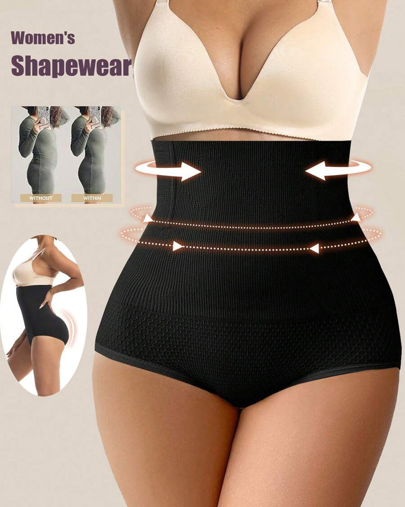 Waist-Slimming High-Rise Ribbed Butt-Lift Shaping Panties