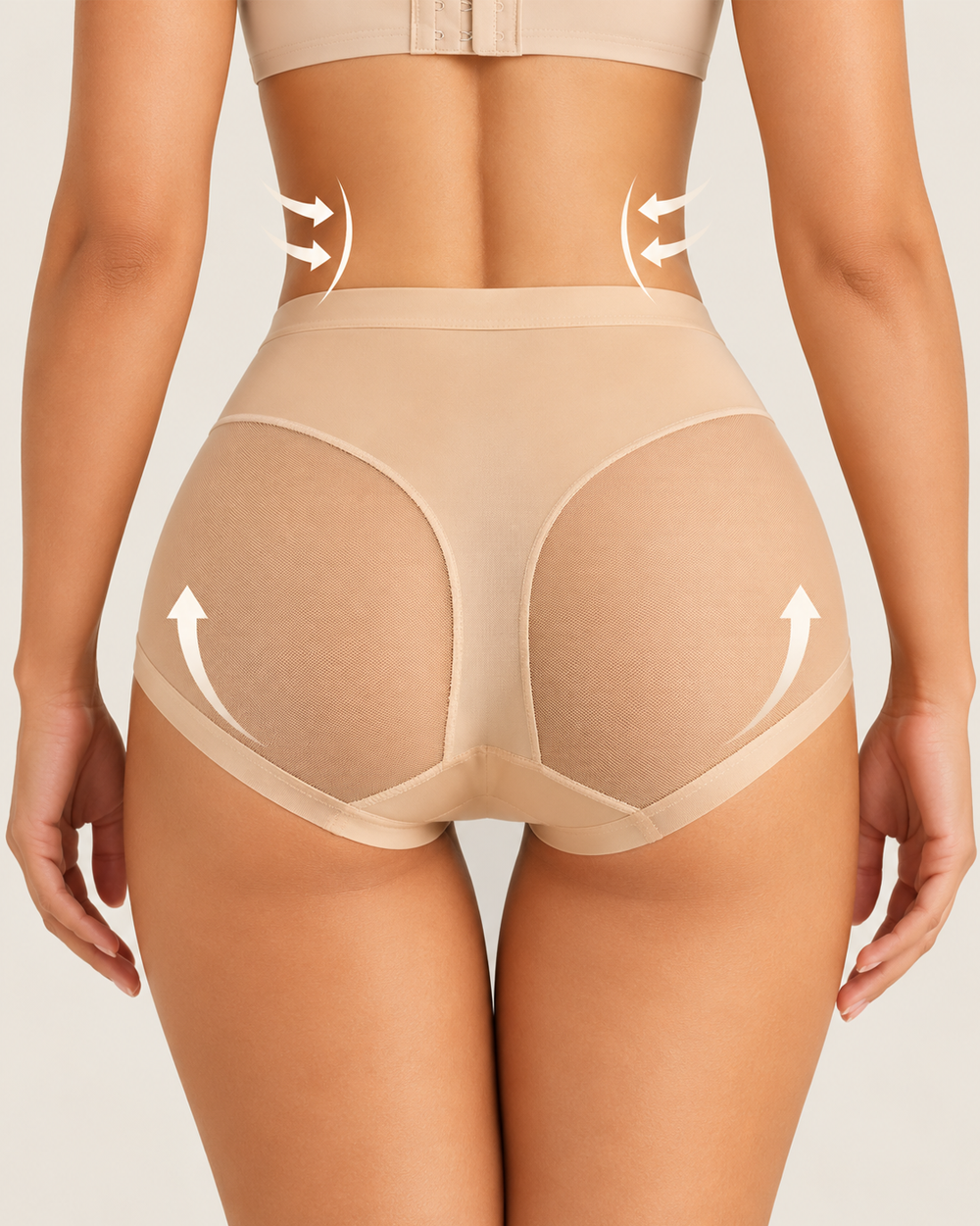 High-Waisted Tummy Control Mesh Shaping Panties