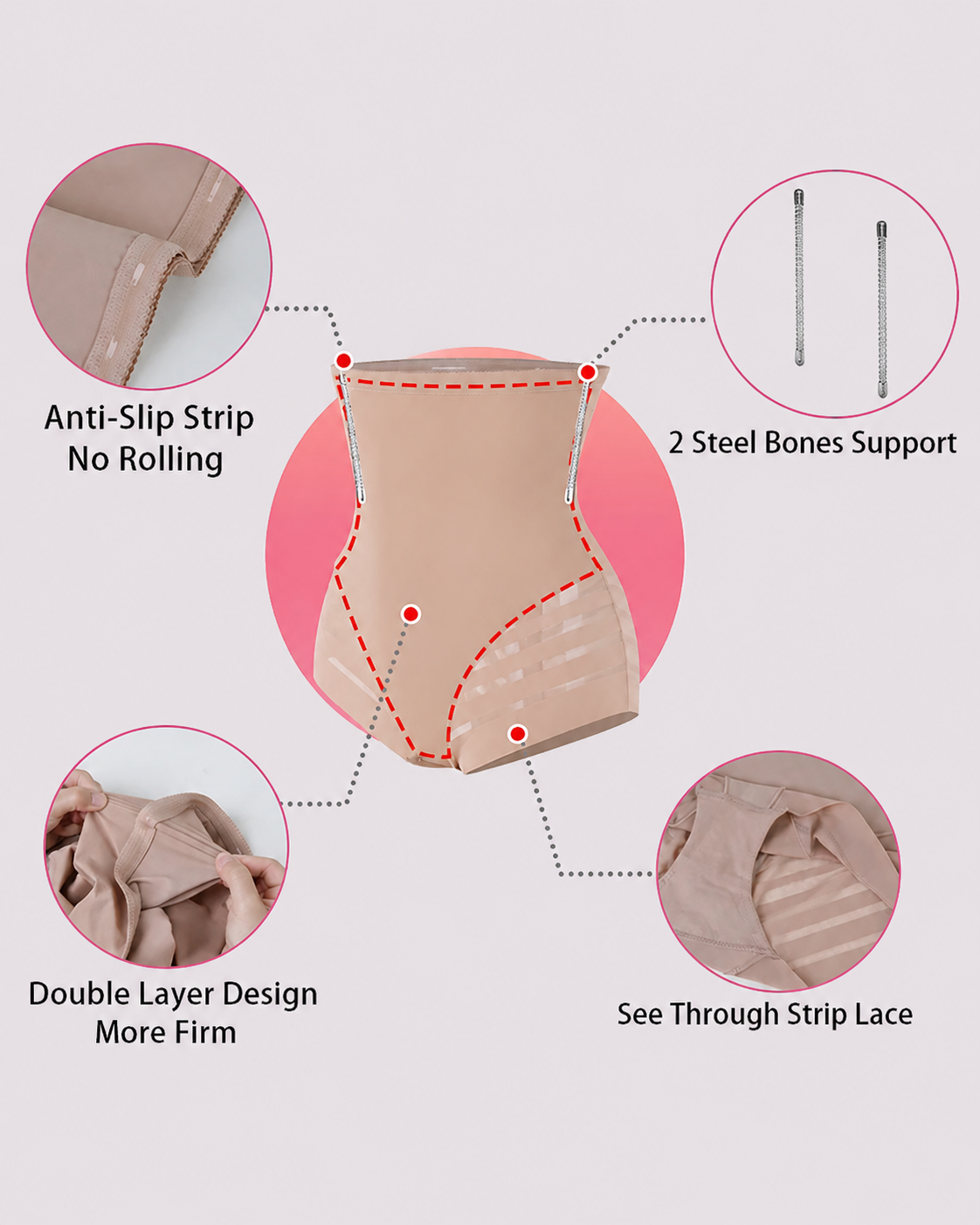 Waist-Sculpting High-Rise Mesh Butt-Lift Shaper Shorts