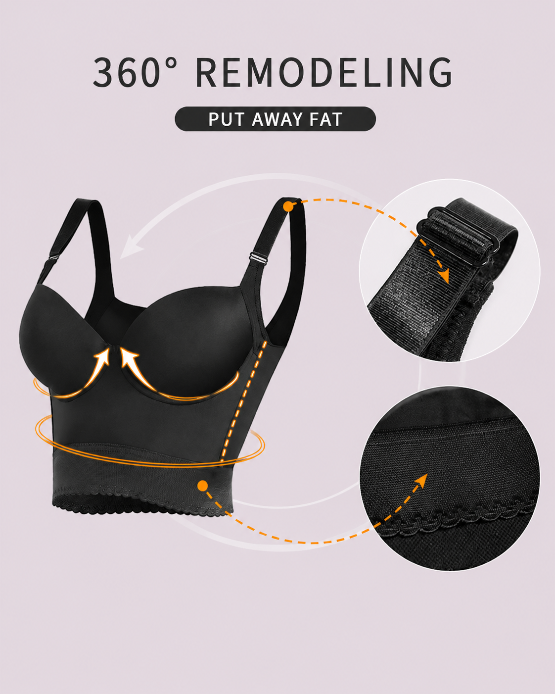 Push-Up Longline Underwire Support Bra