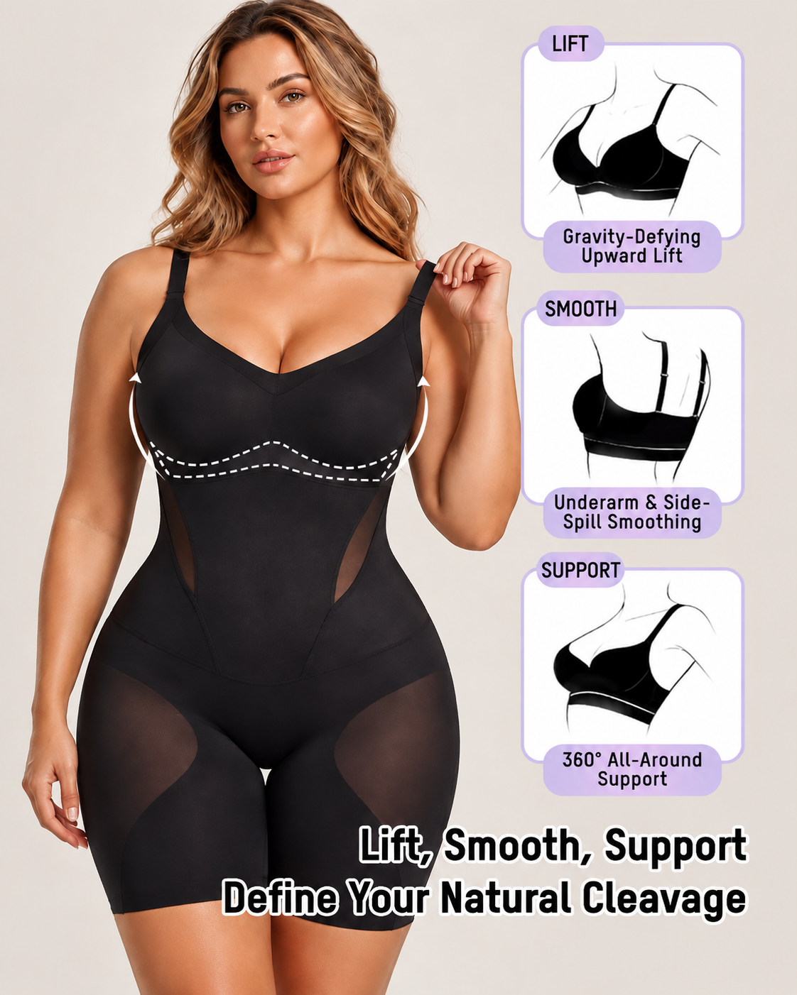 Easy On Seamless Mesh Shaping Bodysuit